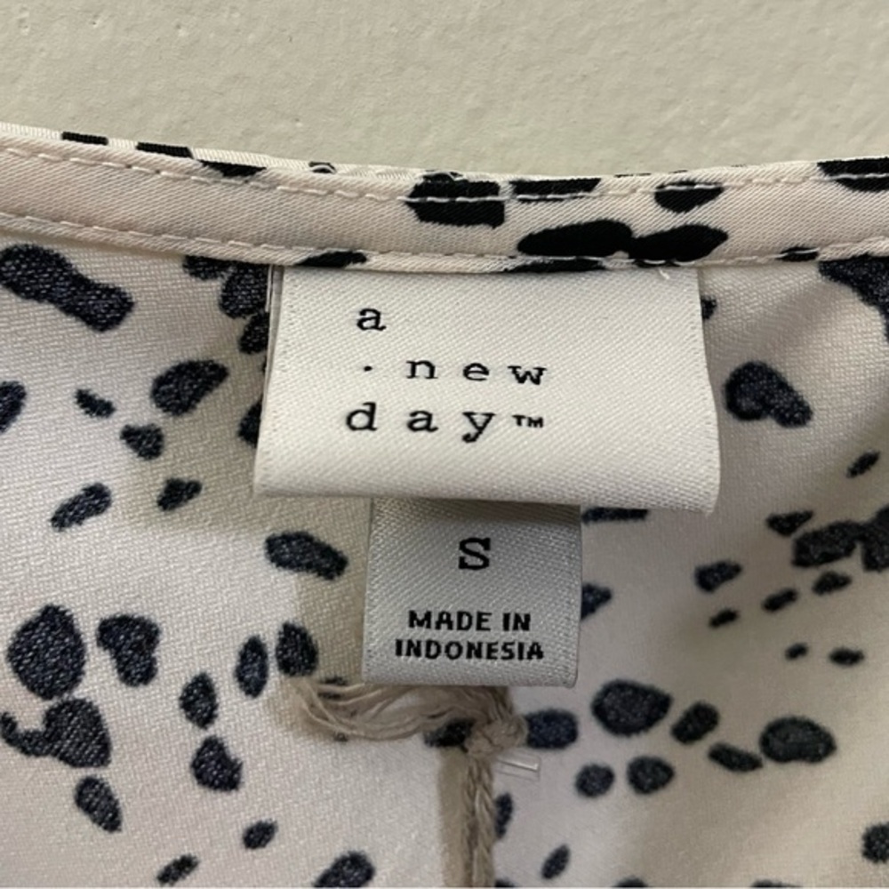 NWT A New Day Maxi Slip Dress with Lace‎ and Dots in Cream and Black - S - Picture 7 of 11